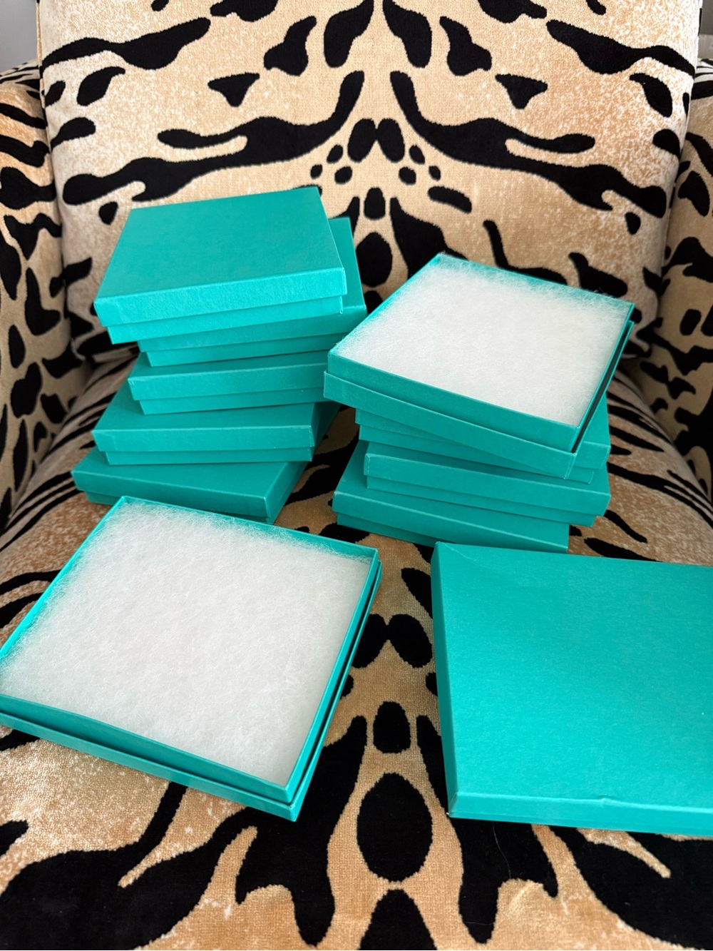 Turquoise Jewelry Gift Boxes - Set of Square Boxes